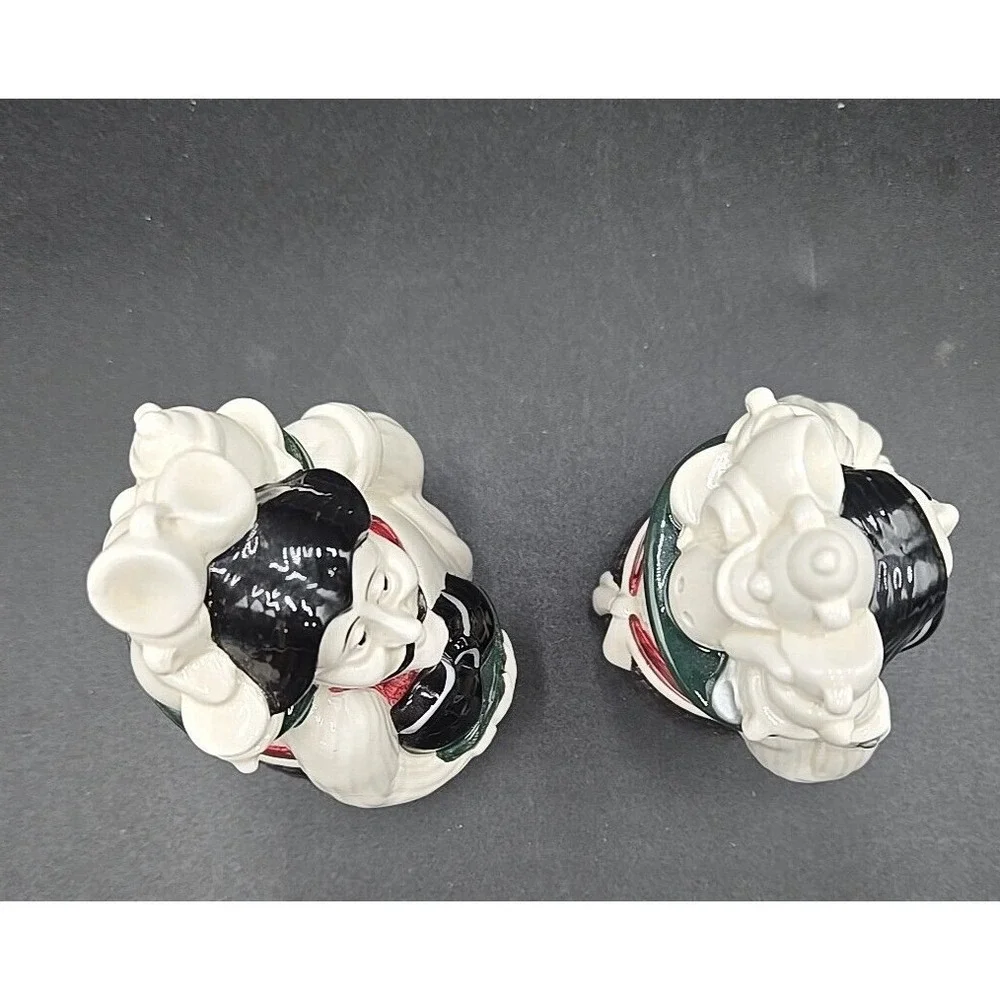 Dept 56 Italian Chef Salt and Pepper Shakers Ceramic Waiter Bistro Set White‎